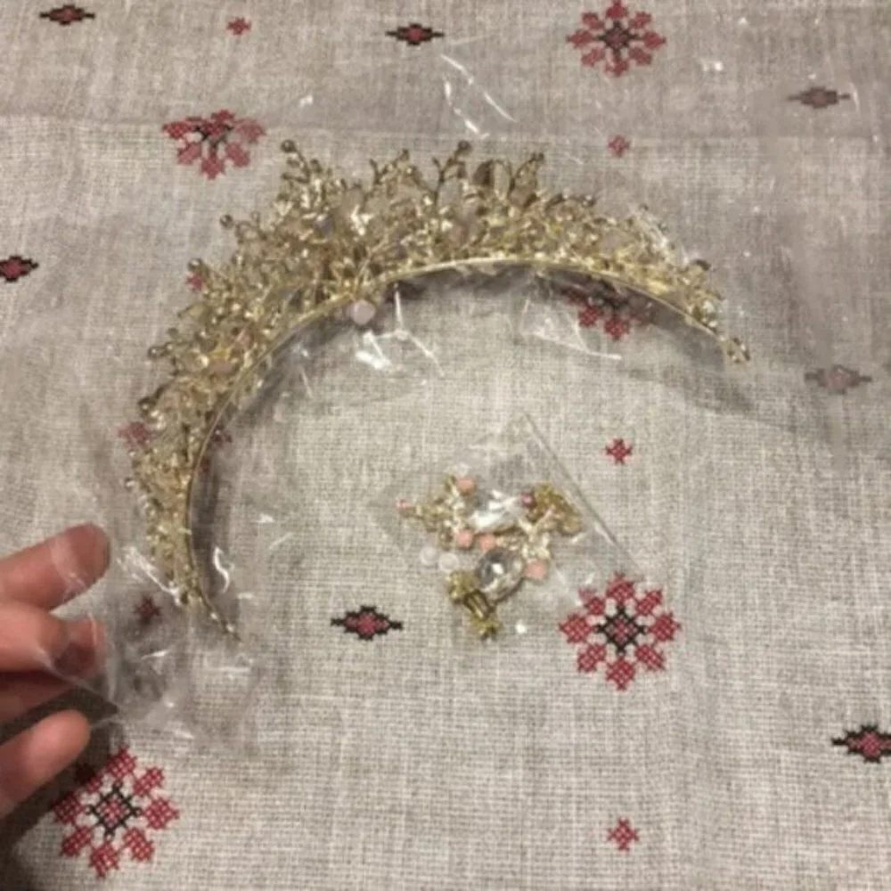 Diadem+earring Crown wedding Tiara jewelry